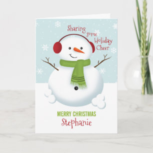 Cartes Pour Fêtes Annuelles Snowman Holiday Cheval