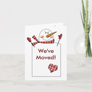 Cartes Pour Fêtes Annuelles SNOWMAN Holiday New Home Moving Card