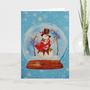 Cartes Pour Fêtes Annuelles Snowman in a Snow Globe