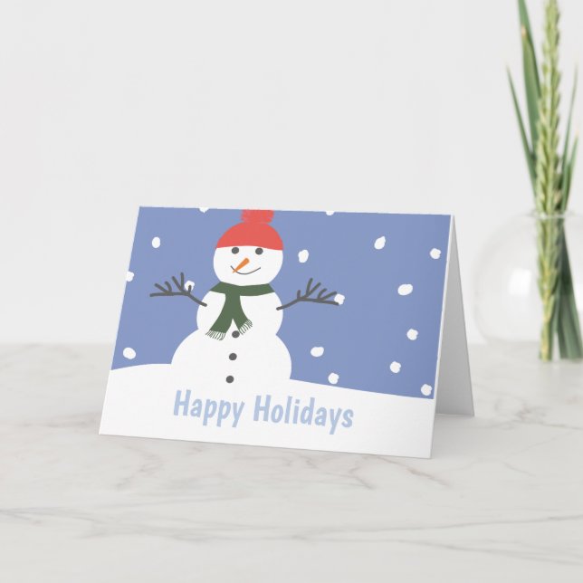 Cartes Pour Fêtes Annuelles Snowman Joyeuses Fêtes (Devant)