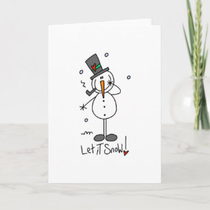 Cartes Pour Fêtes Annuelles Snowman laisse neiger