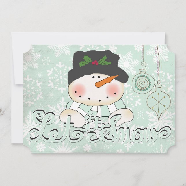 Cartes Pour Fêtes Annuelles Snowman Laisser neiger Noël vacances (Devant)