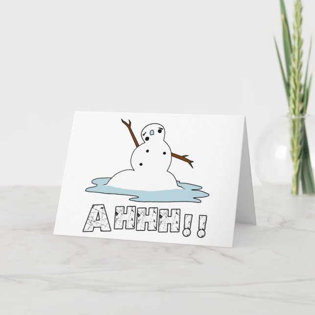 Cartes Pour Fêtes Annuelles Snowman Melting (Devant)