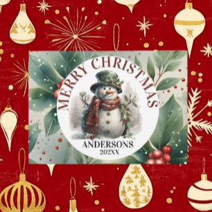 Cartes Pour Fêtes Annuelles Snowman mignon voeux de Noël