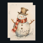 Cartes Pour Fêtes Annuelles Snowman minimal<br><div class="desc">Carte de vacances minimaliste Snowman Étalez la joie,  partager la joie,  tout gaiement et un heureux toujours! Nos cartes vous permettent de commencer l'année en beauté.</div>