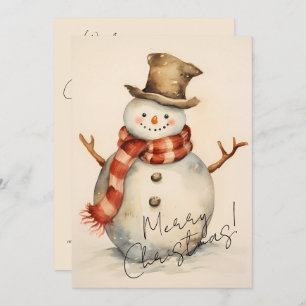 Cartes Pour Fêtes Annuelles Snowman minimal