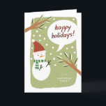 Cartes Pour Fêtes Annuelles Snowman moderne Joyeux voeux de vacances<br><div class="desc">Snowman moderne Joyeux Vacances Cartes de voeux</div>