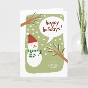 Cartes Pour Fêtes Annuelles Snowman moderne Joyeux voeux de vacances