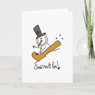 Cartes Pour Fêtes Annuelles Snowman neige beaucoup de plaisir