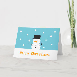 Cartes Pour Fêtes Annuelles Snowman on snow background for Christmas