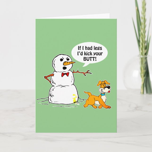 Cartes Pour Fêtes Annuelles Snowman plaisanter Green (Devant)