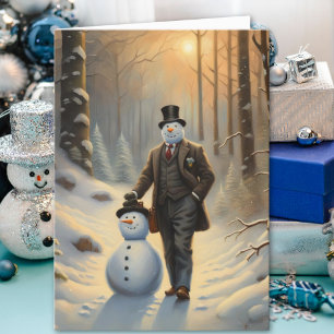 Cartes Pour Fêtes Annuelles Snowman professionnel Frostance Elegance