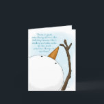 Cartes Pour Fêtes Annuelles Snowman s'approche pour les choses les plus délica<br><div class="desc">Un bonhomme de neige s'empare d'un grand flocon de neige parmi les autres flocons. Le sentiment parle de remarquer les choses précieuses dans votre vie. Salutation de Noël pour les plus précieux de votre vie! ©Design original par Christie Black de Creations from the Heart.</div>
