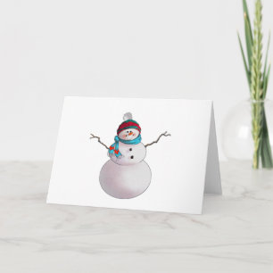 Cartes Pour Fêtes Annuelles SNOWMAN, SCARF & STOCKAGE CASQUETTE par SHARON SHA