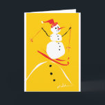 Cartes Pour Fêtes Annuelles Snowman ski<br><div class="desc">Ça pourrait être une femme de la neige. Ou une fille ou un garçon. Ski sur une petite montagne enneigée en hiver. Il faut être l'hiver.</div>