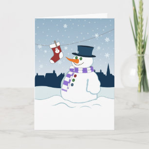 Cartes Pour Fêtes Annuelles Snowman & Stocker Noël
