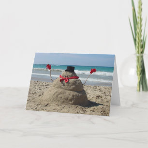 Cartes Pour Fêtes Annuelles Snowman tropical 