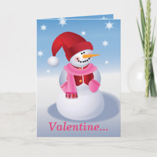 Cartes Pour Fêtes Annuelles Snowman Valentine