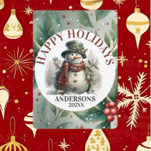 Cartes Pour Fêtes Annuelles Snowman voeux de Noël