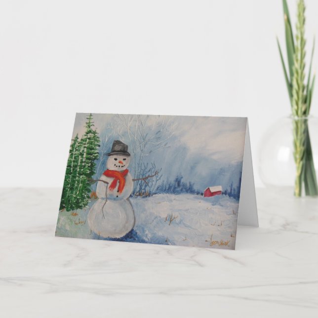 Cartes Pour Fêtes Annuelles Snowman Winter (Devant)