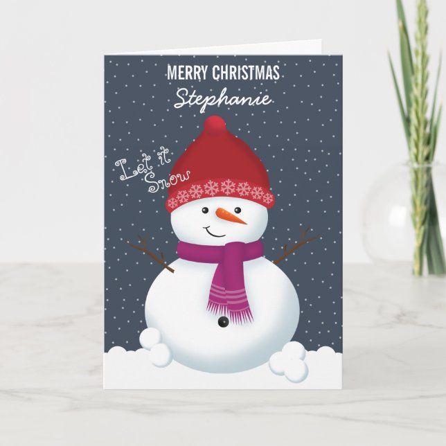 Cartes Pour Fêtes Annuelles Snowman Winter Wonderland (Devant)