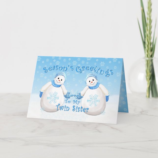 Cartes Pour Fêtes Annuelles Snowman Wonderland pour Twin Sister Card (Devant)