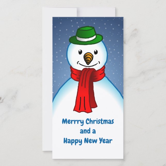 Cartes Pour Fêtes Annuelles Snowmans Merry Christmas and Happy New Year (Devant)
