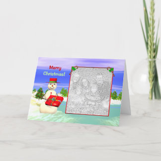 Cartes Pour Fêtes Annuelles Snowman's Present (photo)