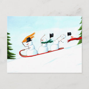 Cartes Pour Fêtes Annuelles Snowmen