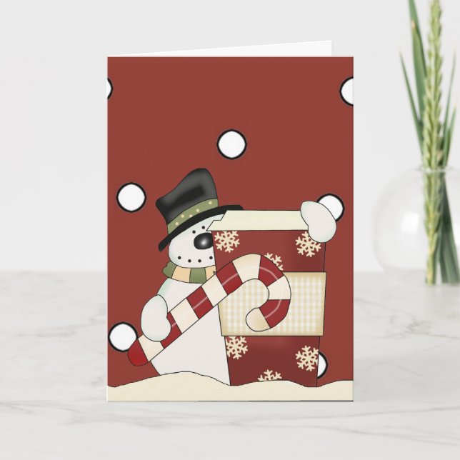 Cartes Pour Fêtes Annuelles Snowmen (Devant)