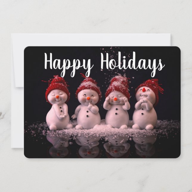 Cartes Pour Fêtes Annuelles Snowmen de vacances (Devant)