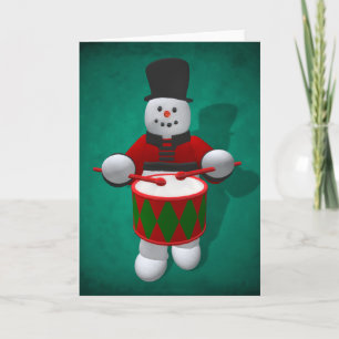 Cartes Pour Fêtes Annuelles Snowmen vintage : batteur
