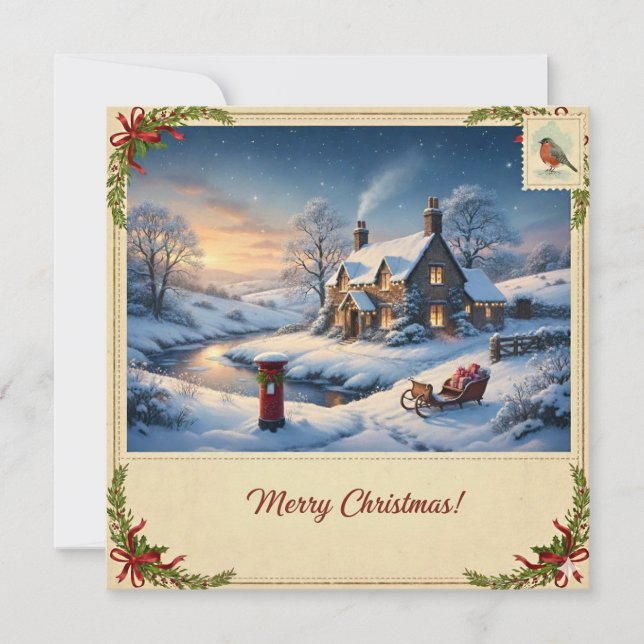 Cartes Pour Fêtes Annuelles Snowy Christmas Card II (Devant)
