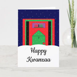 Cartes Pour Fêtes Annuelles Snowy Kwanzaa : Blank Kwanzaa