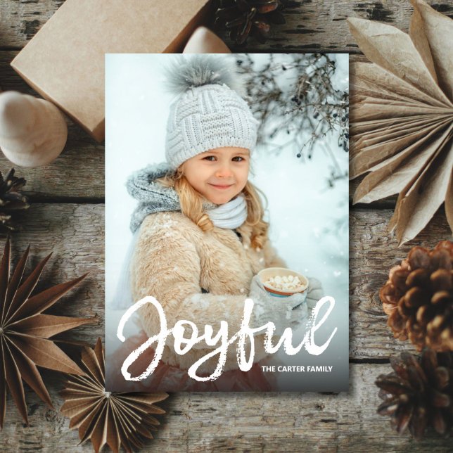 Cartes Pour Fêtes Annuelles Snowy Skies Holiday Joy (Créateur téléchargé)
