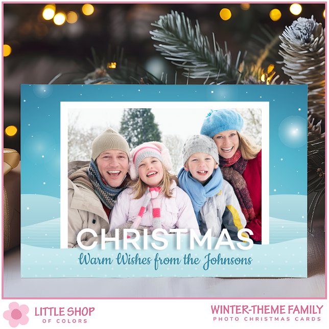 Cartes Pour Fêtes Annuelles Snowy Winter Day Personalized Family Photo (Créateur téléchargé)