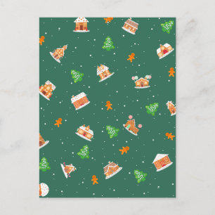 Cartes Pour Fêtes Annuelles Snowy Winter Gingerbread Maison Cookies