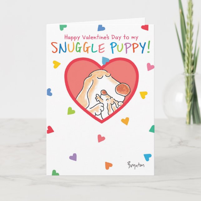 Cartes Pour Fêtes Annuelles SNUGGLE PUPPY Valentines par Boynton (Devant)