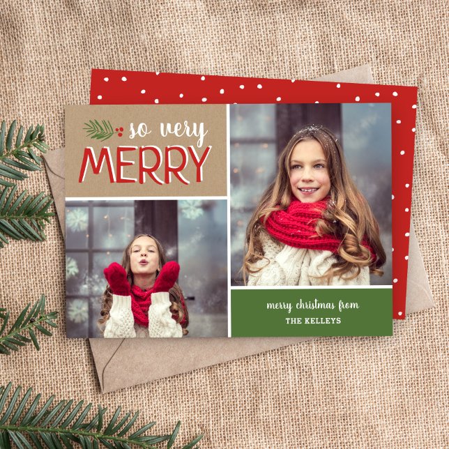Cartes Pour Fêtes Annuelles So Very Merry 2 Photo Collage (Créateur téléchargé)