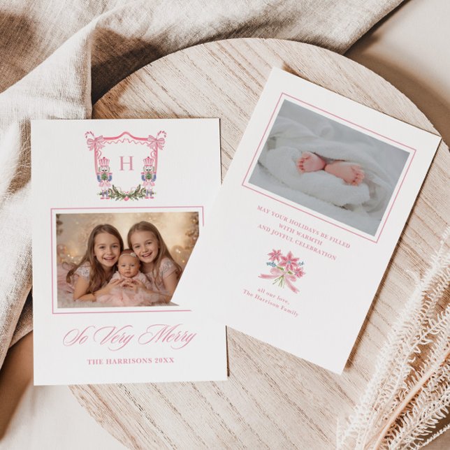 Cartes Pour Fêtes Annuelles So Very Merry Nutcracker Monogram Crest  (Créateur téléchargé)