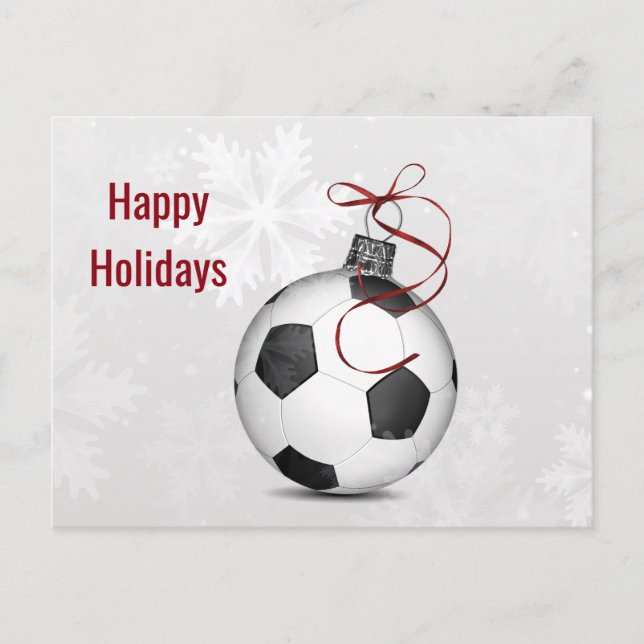 Cartes Pour Fêtes Annuelles soccer ball ornament Holiday Cards (Devant)