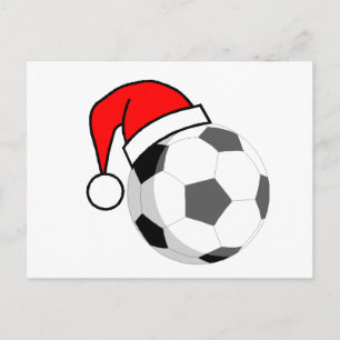 Cartes Pour Fêtes Annuelles Soccer Ball (Santa Hat)