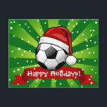 Cartes Pour Fêtes Annuelles Soccer Ball Wearing a Santa Hat Christmas<br><div class="desc">Show the world your love for the beautiful game of soccer with this glossy soccer ball wearing a Christmas style Santa hat.</div>
