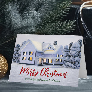 Cartes Pour Fêtes Annuelles Société Immobilière Joyeux Noël Maison d'Hiver