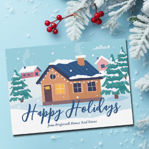 Cartes Pour Fêtes Annuelles Société immobilière personnalisée Joyeuses Fêtes H