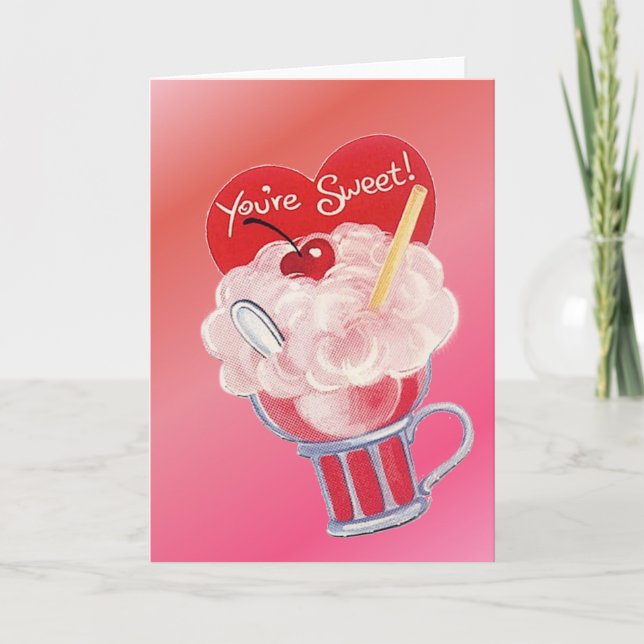 Cartes Pour Fêtes Annuelles Soda à la crème glacée Valentine (Devant)
