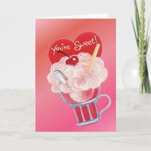 Cartes Pour Fêtes Annuelles Soda à la crème glacée Valentine