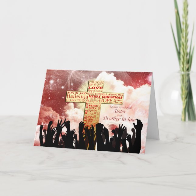 Cartes Pour Fêtes Annuelles Soeur et beau-frère, croix de Noël (Devant)