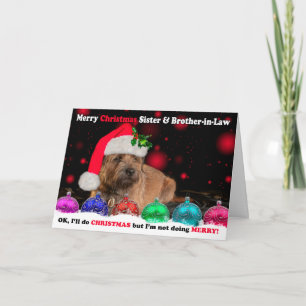 Cartes Pour Fêtes Annuelles Soeur et beau-frère Grumpy Border Terrier Dog