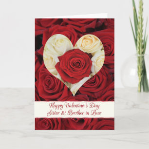 Cartes Pour Fêtes Annuelles Soeur et mari Heureuses Saintes-Valentin Roses